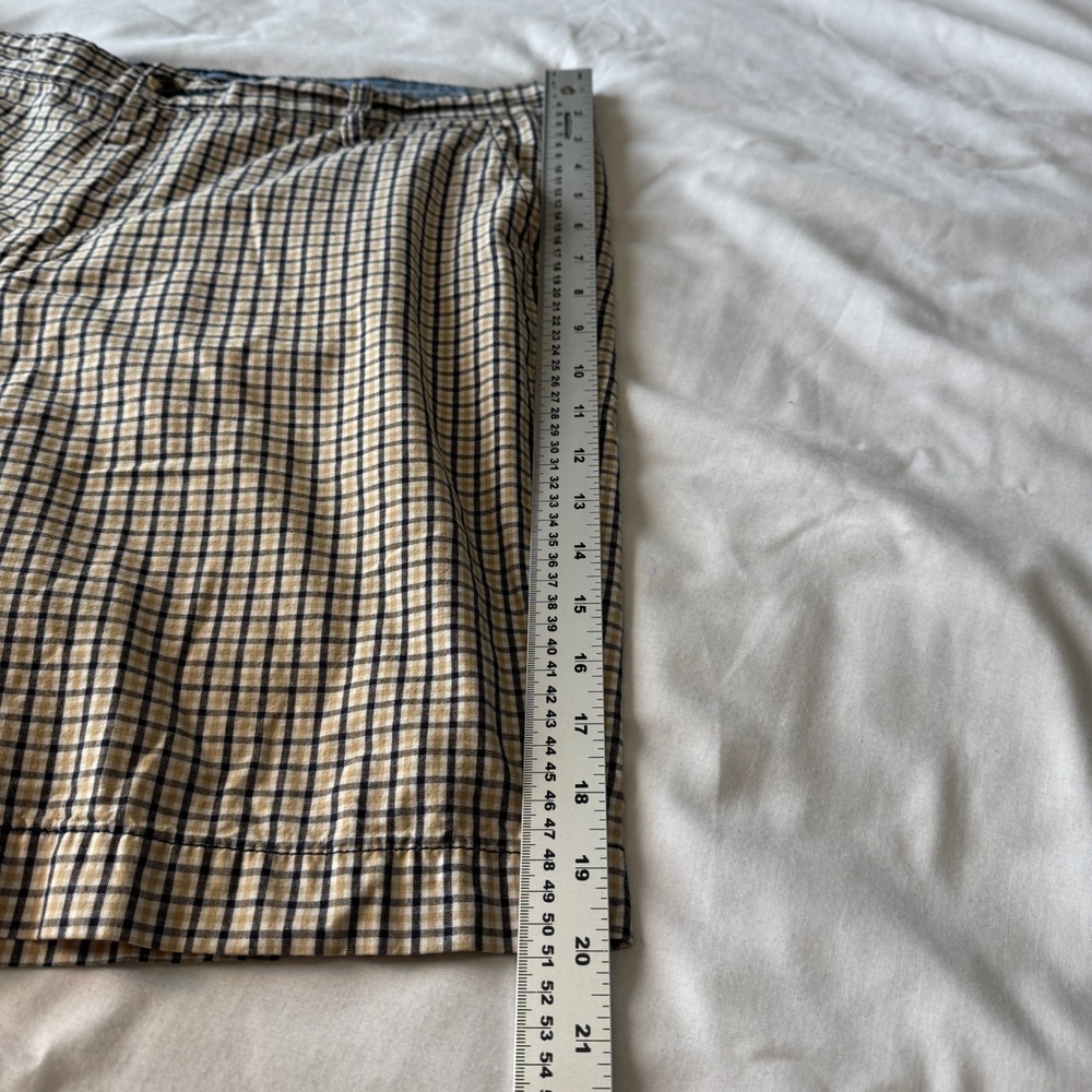 U.S. Polo Assn. Plaid Shorts Men's Size 38 Flat‎ Front Casual Tan Black Check - Picture 13 of 15